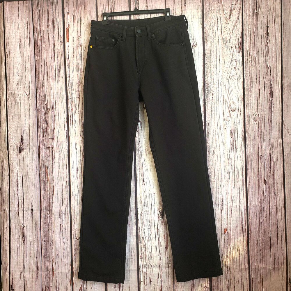 Caterpillar Black Stretch Canvas Fleece Lined Work Pants 32 x 34 Cotton Blend